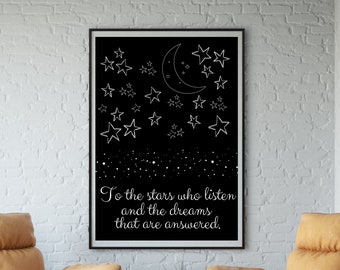 Acotar Art, A las estrellas que escuchan, Wall Art, Descarga digital, Sarah J Maas, Una corte de, Ciudad de las estrellas, Cartel, Velaris Night Court
