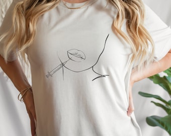 Lip Filler Shirt, botox Shirt, Lip Shirt, Esthetician shirt, RN Shirt, Minimalist Filler Art, Plastic surgery, Lip Filler, Shirt for Mom,