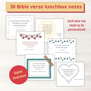 Bible Verse Lunchbox Notes for Kids: Scripture Cards (Digital Download)