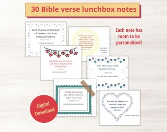 Bible Verse Lunchbox Notes for Kids: Scripture Cards (Digital Download)