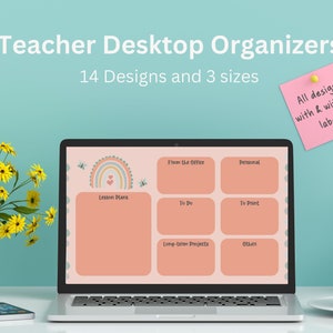 Boho Regenbogen Lehrer Hintergrundbilder Organizer (Digitaler Download)