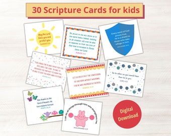 Tarjetas de las Escrituras para niños: Notas con versículos bíblicos para la lonchera (Descarga digital)