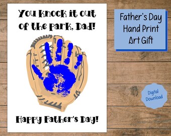 Father's Day Baseball Handprint Art: DIY Keepsake Gift (Digital Download)
