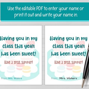 Printable End of Year Student Gift From Teacher | Teacher End of Year ...