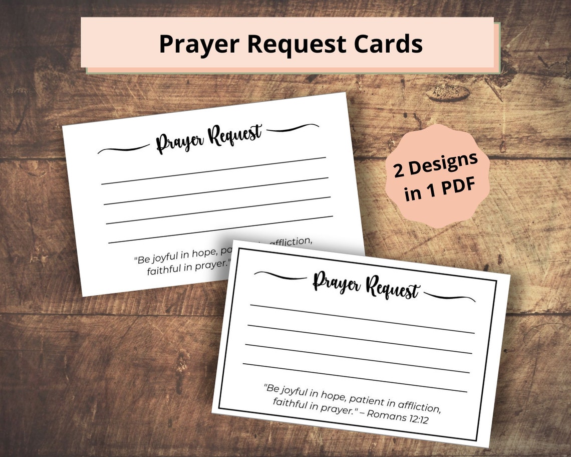 Prayer Request Card Printable, Prayer Card Template, Business Prayer Cards (Download Now) - Etsy