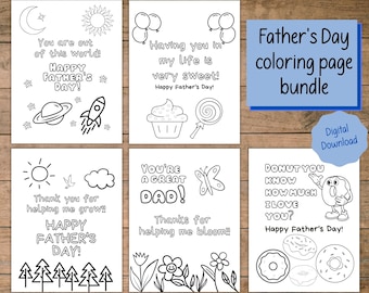 5 Printable Father’s Day Coloring Pages | Father’s Day Gift | Gift for Dad | Gift for Grandpa | Gift for Uncle | Father's Day Keepsake