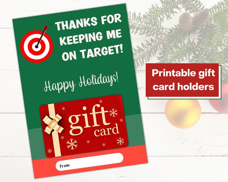 Target Gift Card Holder Printable Holiday Teacher Etsy