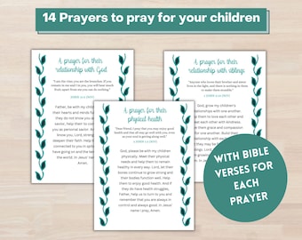 Prayers for Children Cards: Christian Parenting, Bible Verses (PDF)