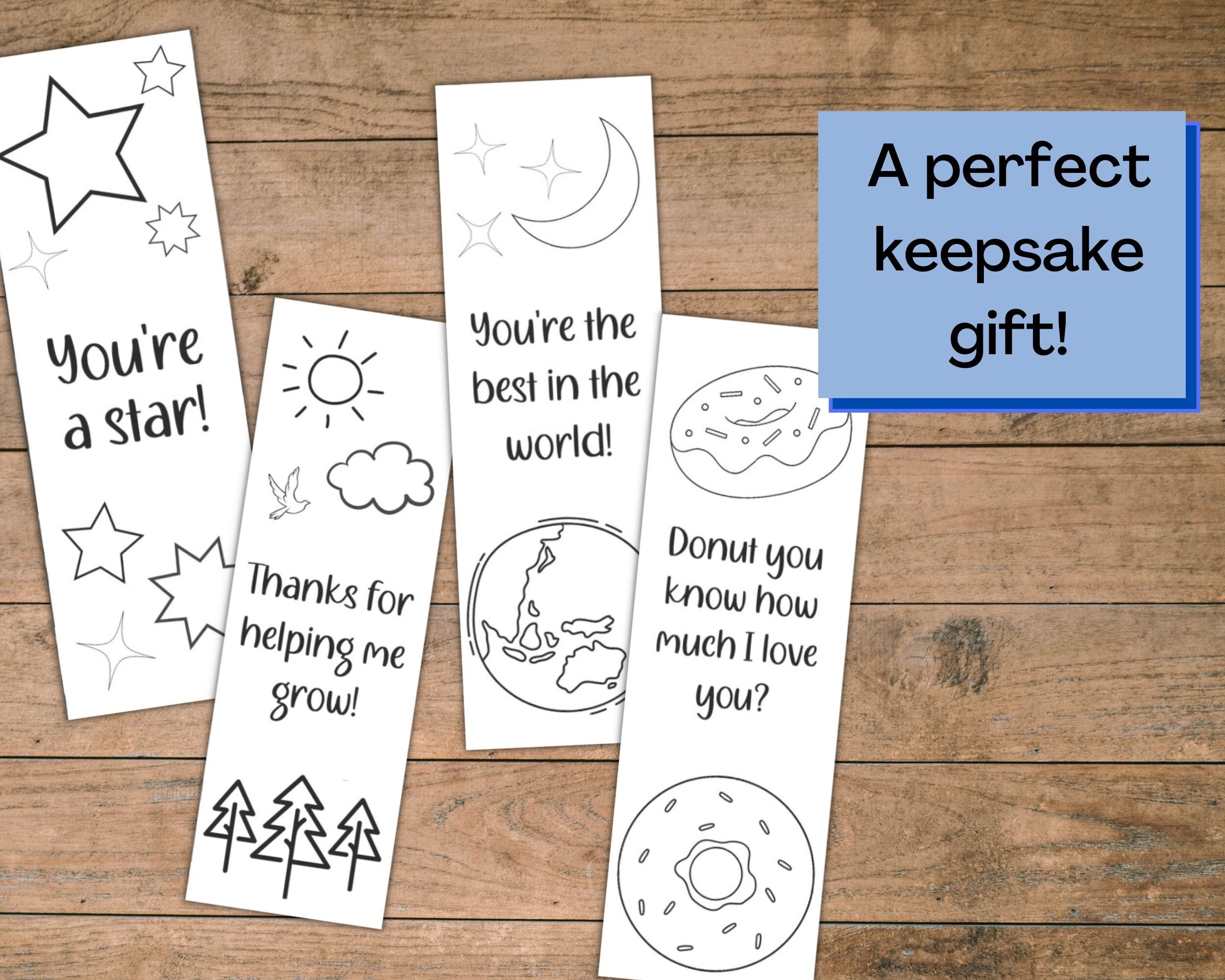 Printable Coloring Bookmarks: DIY Gift for Parents (digital Download ...