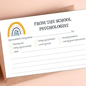 Nota de la oficina del psicólogo escolar imprimible / Decoración del psicólogo escolar boho / Oficina del consejero de orientación / Notas imprimibles / Boho Rainbow