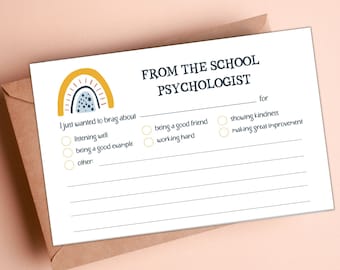 School Psychologist Note Printable | Student Encouragement Notes (Digital Download)