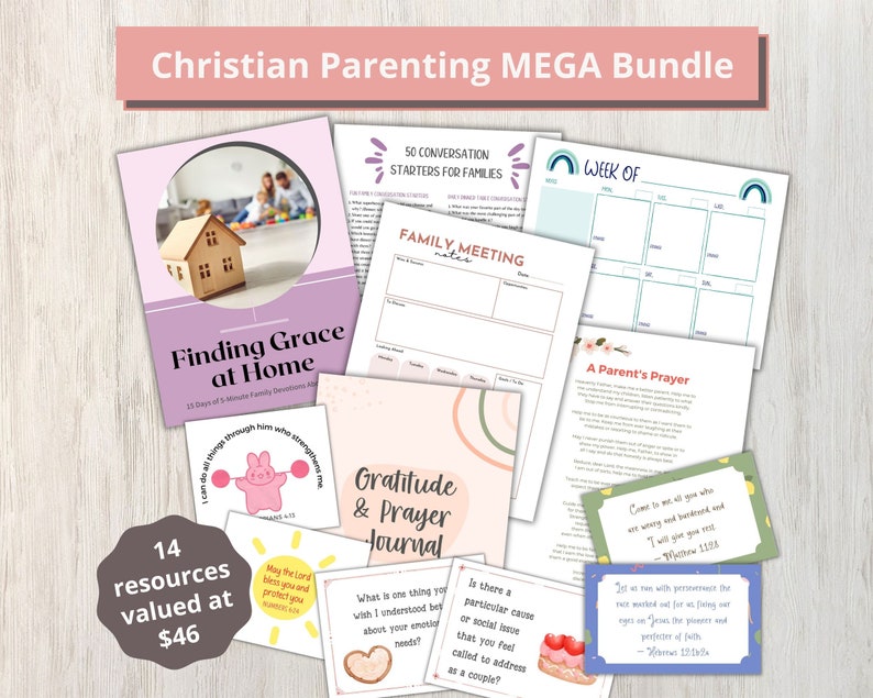 This Christian Parenting Mega Bundle has 14 resources valued at $46!
