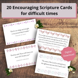 20 druckbare Schriftkarten, Bibelverskarte, Inspirationskarten, Ermutigungskarten, Motivationskarten, Glaubensgeschenk