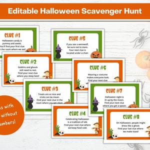 Chasse au trésor d'Halloween imprimable pour les enfants | Jeux d'Halloween | Cartes de chasse au trésor | Chasse au trésor d'Halloween | Halloween imprimable
