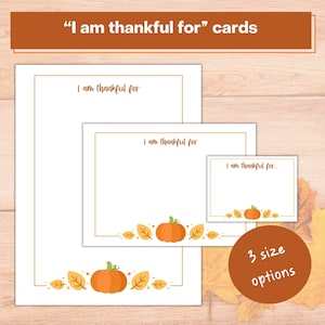 Thanksgiving Gratitude Cards: Printable Thankful Place Cards (Digital Download)