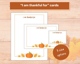 Thanksgiving Gratitude Cards: Printable Thankful Place Cards (Digital Download)