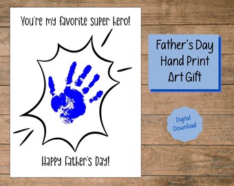 Father's Day Handprint Art: DIY Keepsake Gift (Digital Download)