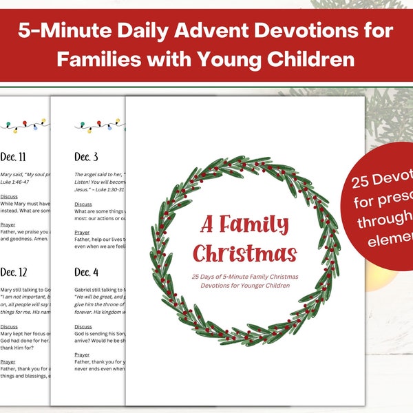 Advent Devotionals for Kids Etsy