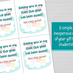 Printable End of Year Student Gift From Teacher | Teacher End of Year ...