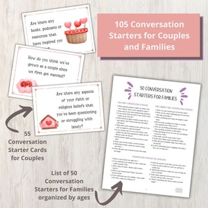 This Christian parenting mega bundle also includes 55 conversation starter cards for couples and a list of 50 conversation starters for families that are organized by ages.