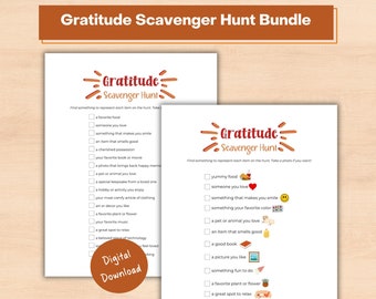 Gratitude Scavenger Hunt Bundle: Thanksgiving Activity (PDF)