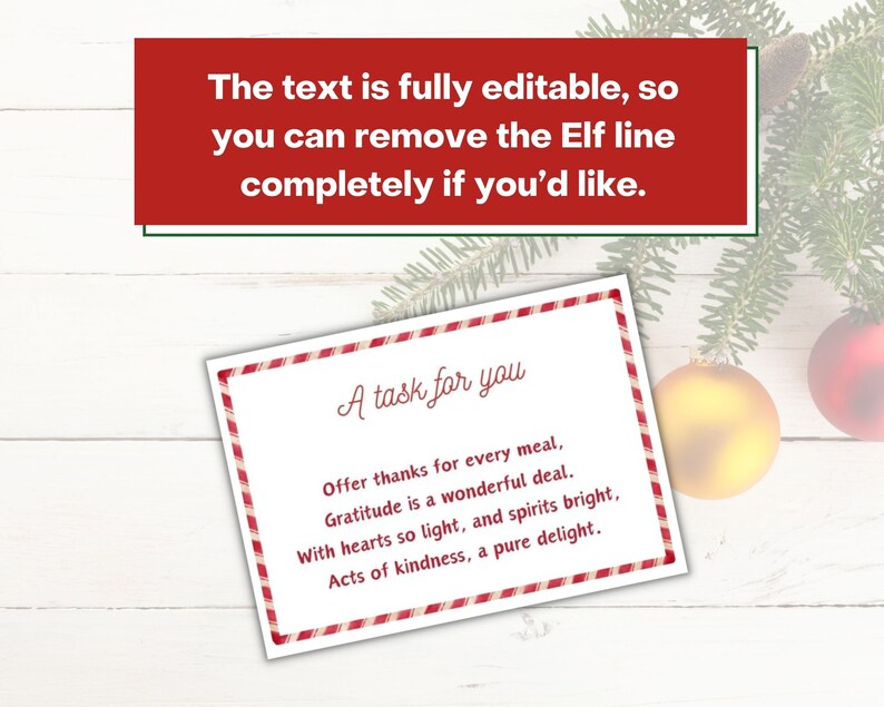 The text is fully editable, so you can remove the Elf line completely if you would like.