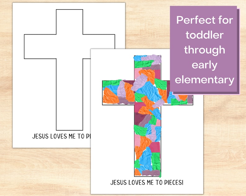 Simple Easter Cross Craft for Kids, Toddler Craft, Kindergarten Craft, Preschool craft, 1st grade craft, 2nd grade craft, Jesus craft