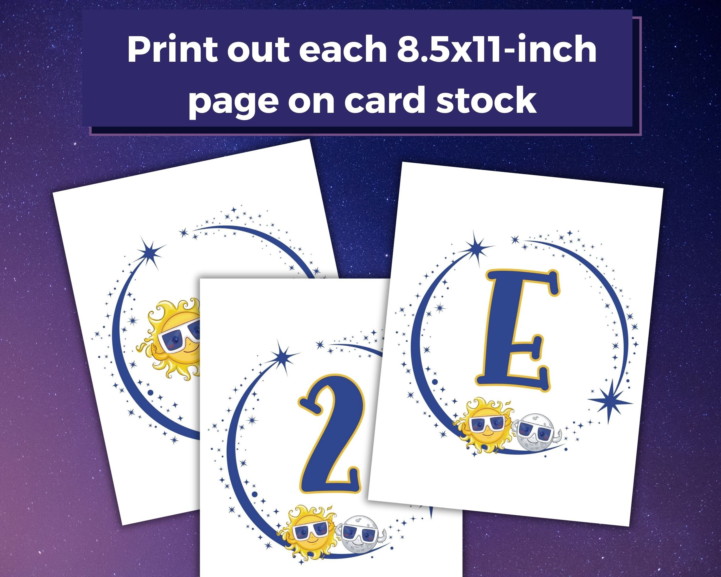 Printable Eclipse 2024 Party Banner Eclipse Party Décor Eclipse Banner