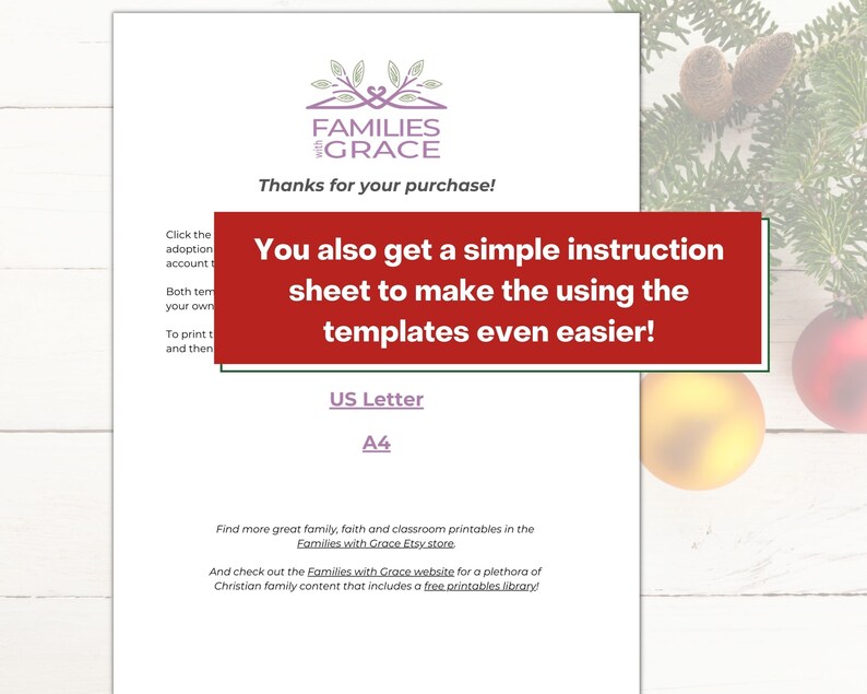 You also get a simple instruction sheet to make using the templates even easier!