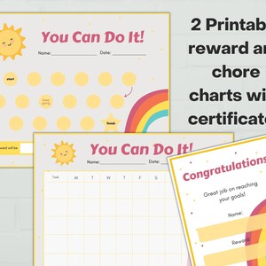Rainbow Reward Chart for Children Printable, Behavior Chart, Daily Chore Chart, Kid Routine Sticker Chart, Cute Reward Chart, Potty Training