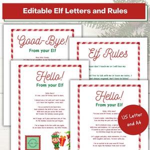EDITABLE Elf Letter, Elf Welcome Letter, Elf Arrival Letter, Elf Goodbye Letter for Christmas Eve, Elf Rules, Elf Printable, Christian Elf