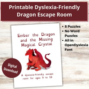 Dragon Escape Room for Kids: Dyslexia Friendly Printable (Ages 9-13)