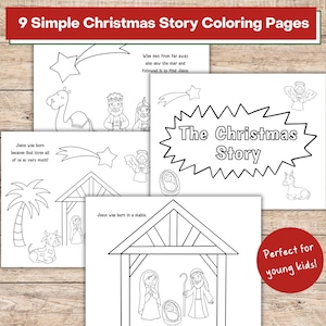 Christmas Nativity Coloring Pages: Simple Story for Kids (PDF)