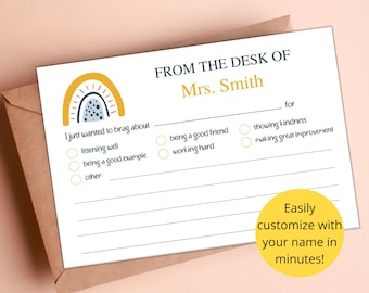 Customizable From the Desk Of Printable | Principal Report | From the Teacher Note | Printable Notes | Teacher Brag | Good Report Note