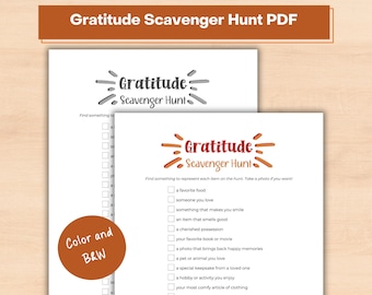 Thanksgiving Gratitude Scavenger Hunt: Family Activity (PDF)