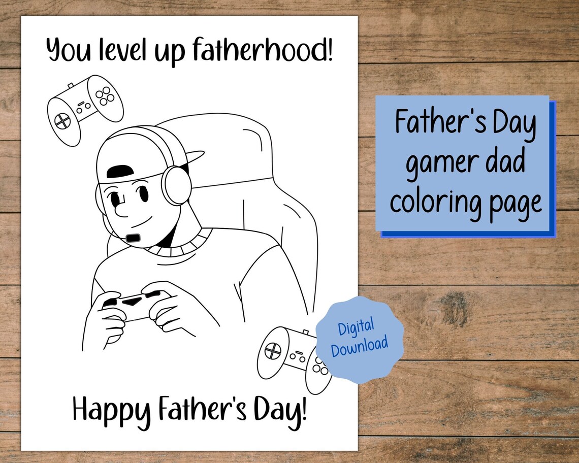 Printable Fathers Day Coloring Page Card Fathers Day Gift - Etsy