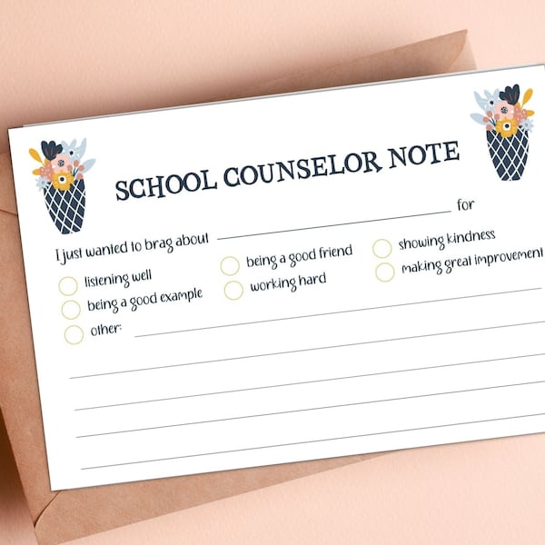 School Counselor Office Note Printable | Boho School Counselor Décor | Guidance Counselor Office | Printable Notes | Boho Classroom