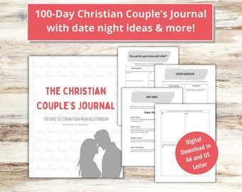 Christian Couple's 100-Day Guided Journal: Relationship Prompts (Digital Download)