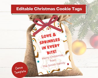 Christmas Treat Tag, Christmas Cookie Tag, Holiday Gift Tag, Christmas Baking Tag, Christmas tag, Sweet Bites, Cookie exchange tag, Sprinkle