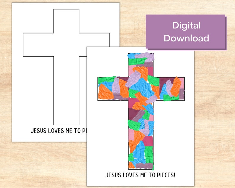 Simple Easter Cross Craft for Kids, Toddler Craft, Kindergarten Craft, Preschool craft, 1st grade craft, 2nd grade craft, Jesus craft