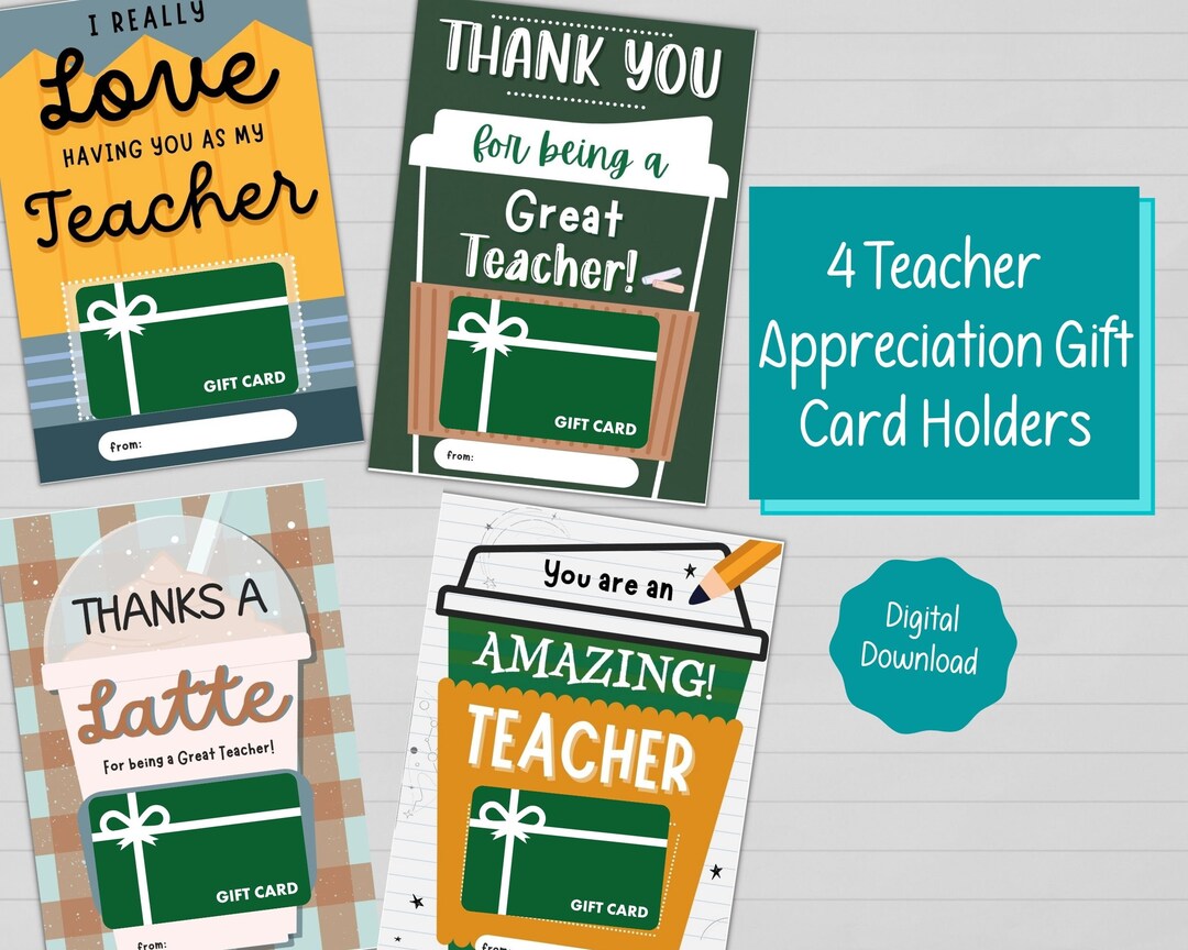 Teacher Appreciation Gift Card Holder Printable | End of Year Teacher ...