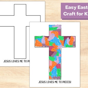 Einfache Ostern Kreuz Handwerk für Kinder, Kleinkind Handwerk, Kindergarten Handwerk, Vorschul Handwerk, Einfache Ostern Religiöse Handwerk