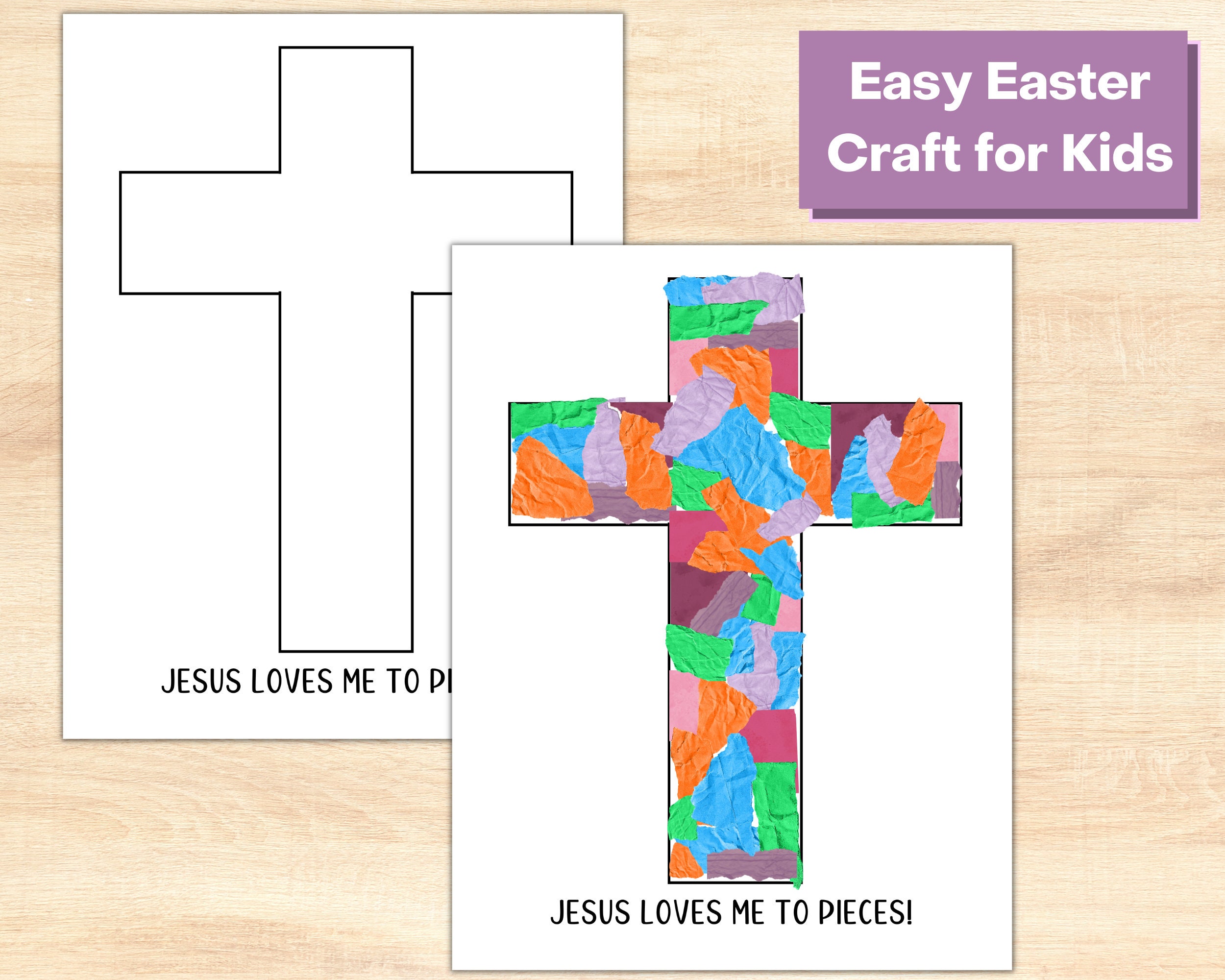 Easter Cross Circles Wood Project for Kids Complete Yarn Craft Kit
