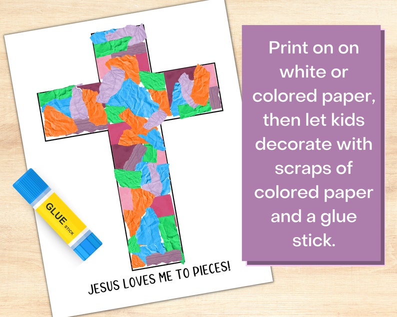 Simple Easter Cross Craft for Kids, Toddler Craft, Kindergarten Craft, Preschool craft, 1st grade craft, 2nd grade craft, Jesus craft
