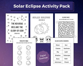 Printable Eclipse 2024 Activity Pages for Kids; Eclipse Party; Christian Eclipse Coloring Pages; Solar Eclipse 2024; Eclipse Maze