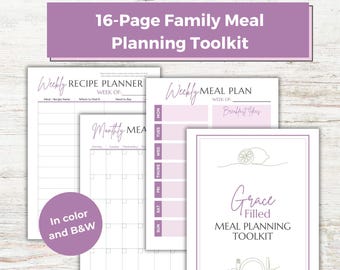 Meal Planning Toolkit PDF: Weekly & Monthly Planner for Moms