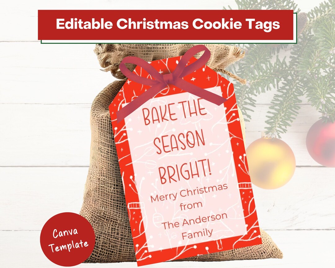 Christmas Treat Tag, Christmas Cookie Tag, Holiday Gift Tag, Christmas ...