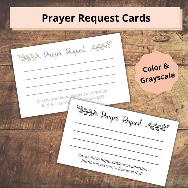 Prayer Request Card Printable, Prayer Card Template, Business Prayer Cards