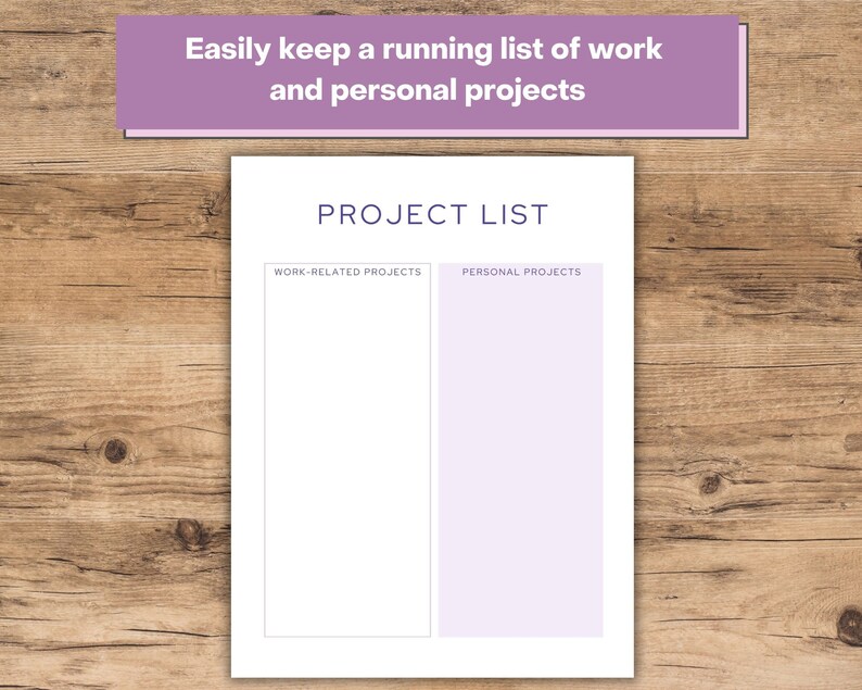 Easily keep a running list of work and personal projects