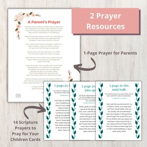 Two prayer resources are included as well. There is a one-page parent's prayer and then 14 Scripture Prayers to Pray for Your Children Cards.